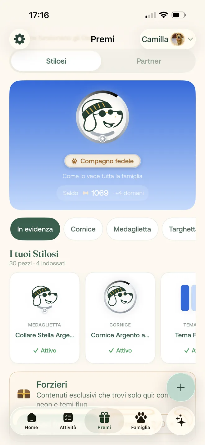 Il Guardaroba di Canely con i cosmetici posseduti e i forzieri