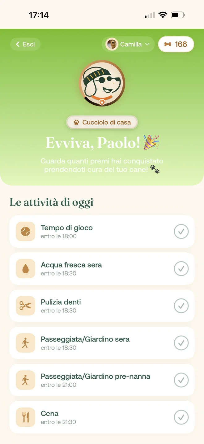 La modalità bambino di Canely: gli Ossi del bambino e le attività di oggi da spuntare