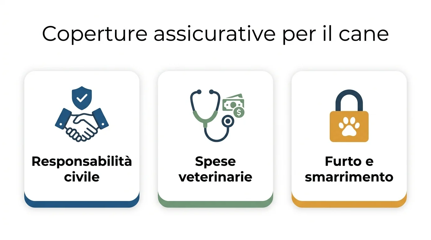 Infografica polizza assicurazione cane: aree di copertura tipiche