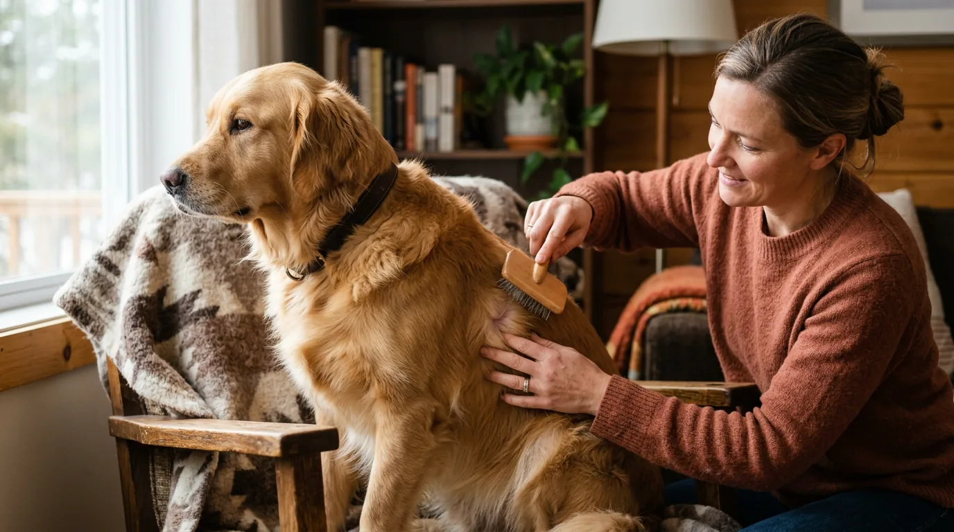 Dermatite nel cane: spazzolatura e osservazione della pelle durante la cura