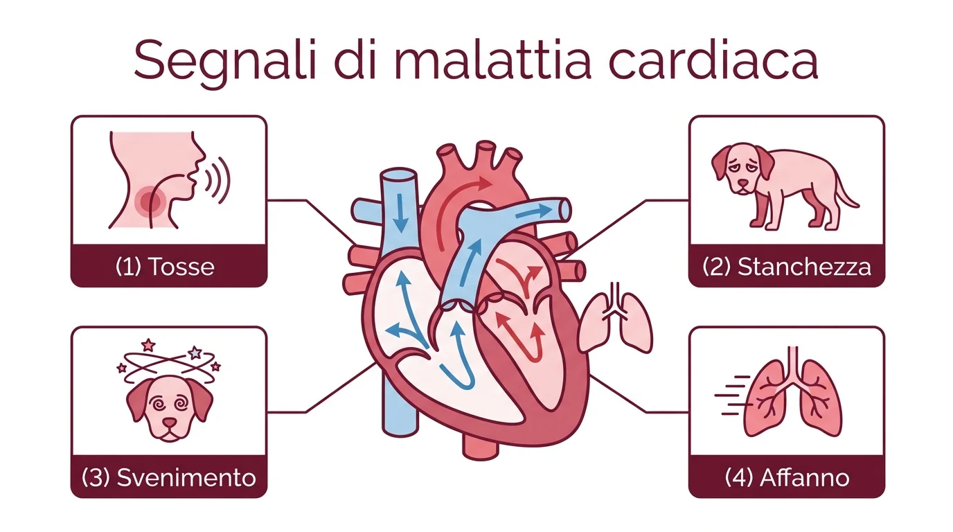Infografica malattie cardiache nel cane: sintomi e segnali da monitorare