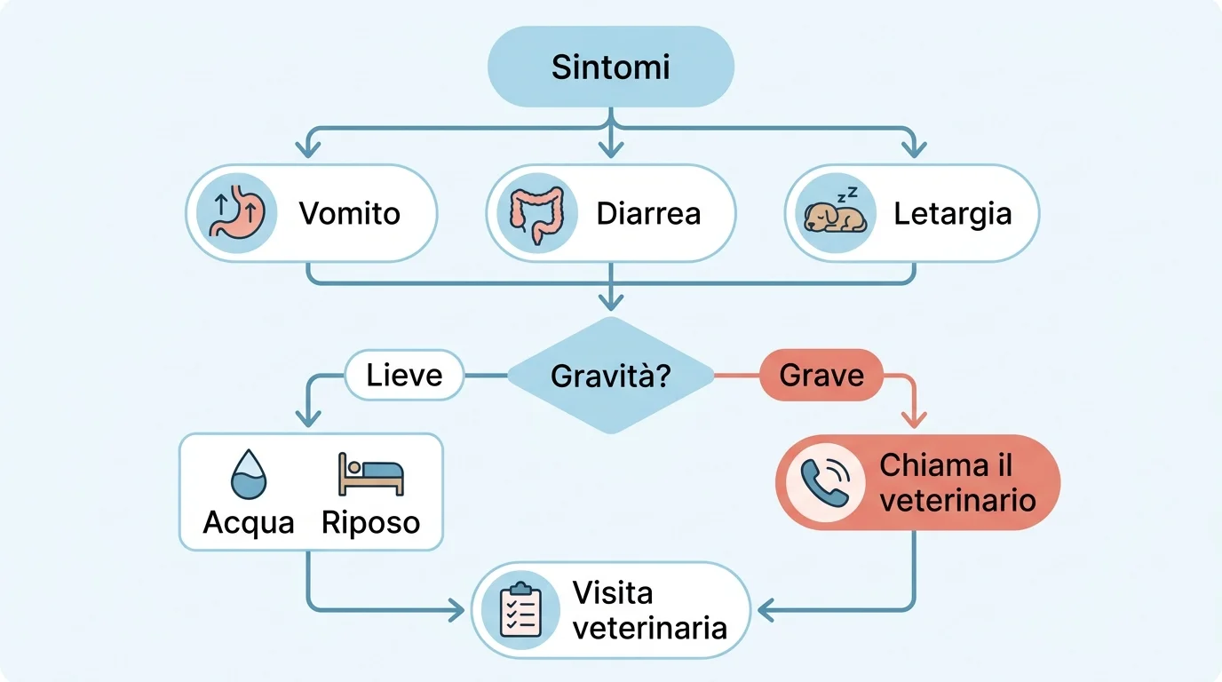Infografica malattie gastrointestinali nel cane: sintomi e quando contattare il veterinario