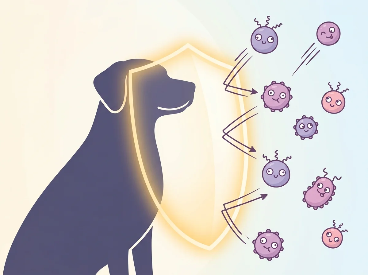 Illustrazione concetto immunità e infezioni nel cane