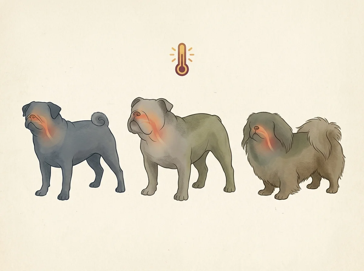 Illustrazione razze predisposte a problemi respiratori nel cane