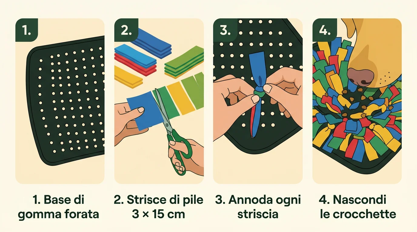 Infografica: come fare un tappetino olfattivo fai da te in quattro passaggi