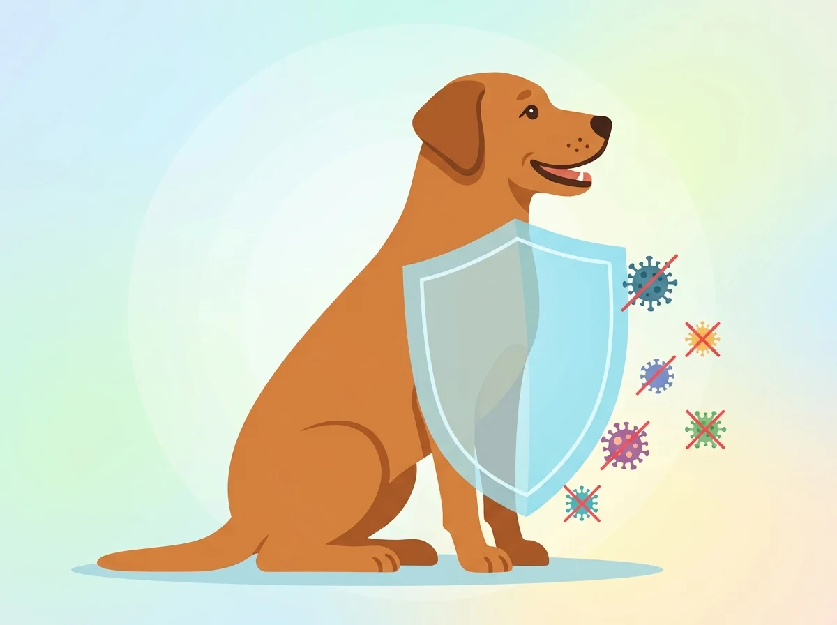 Illustrazione protezione immunitaria del cane dopo le vaccinazioni